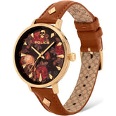 Police Brown Leather Dress Watch
